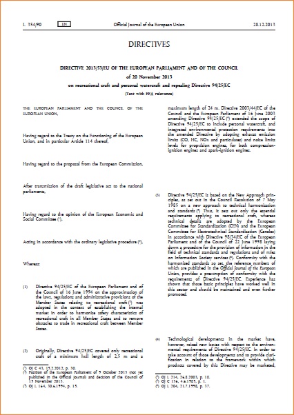 Directive 2013 53 EC on RCD